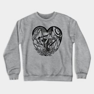 Earful Artful Heart-full Black & White Crewneck Sweatshirt